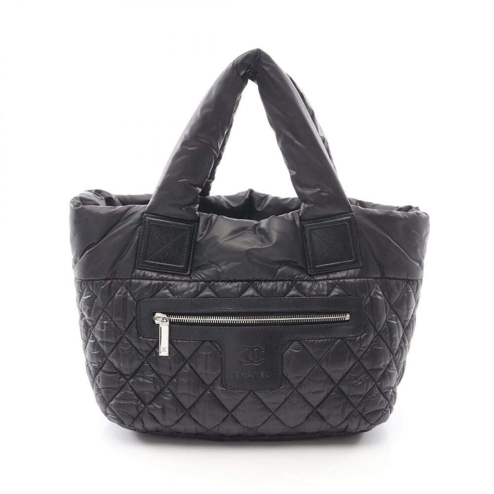 Chanel Coco Cocoon Tote Bag Leather Black Burgundy Red